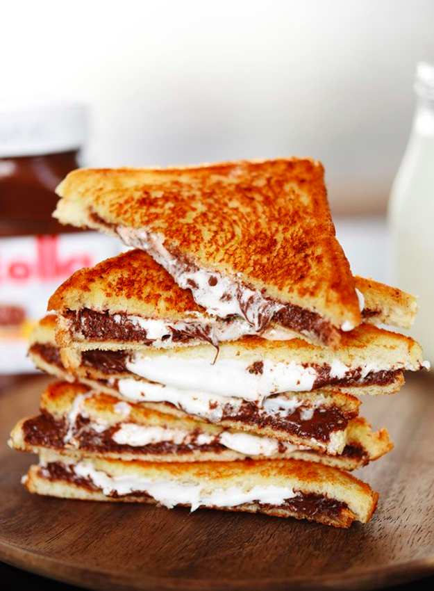 Grilled Nutella & Marshmallow Sandwich Eat More Chocolate Eat More