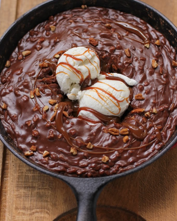 Gooey Chocolate Skillet Cake Ice Cream Sundae Recipe Gooey Chocolate Skillet Cake Ice Cream Sundae Recipe